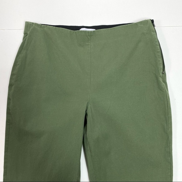 EVERLANE Everlane The Side-Zip Stretch Cotton Ankle legs Pant In Green - Picture 4 of 10